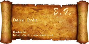 Denk Iván névjegykártya